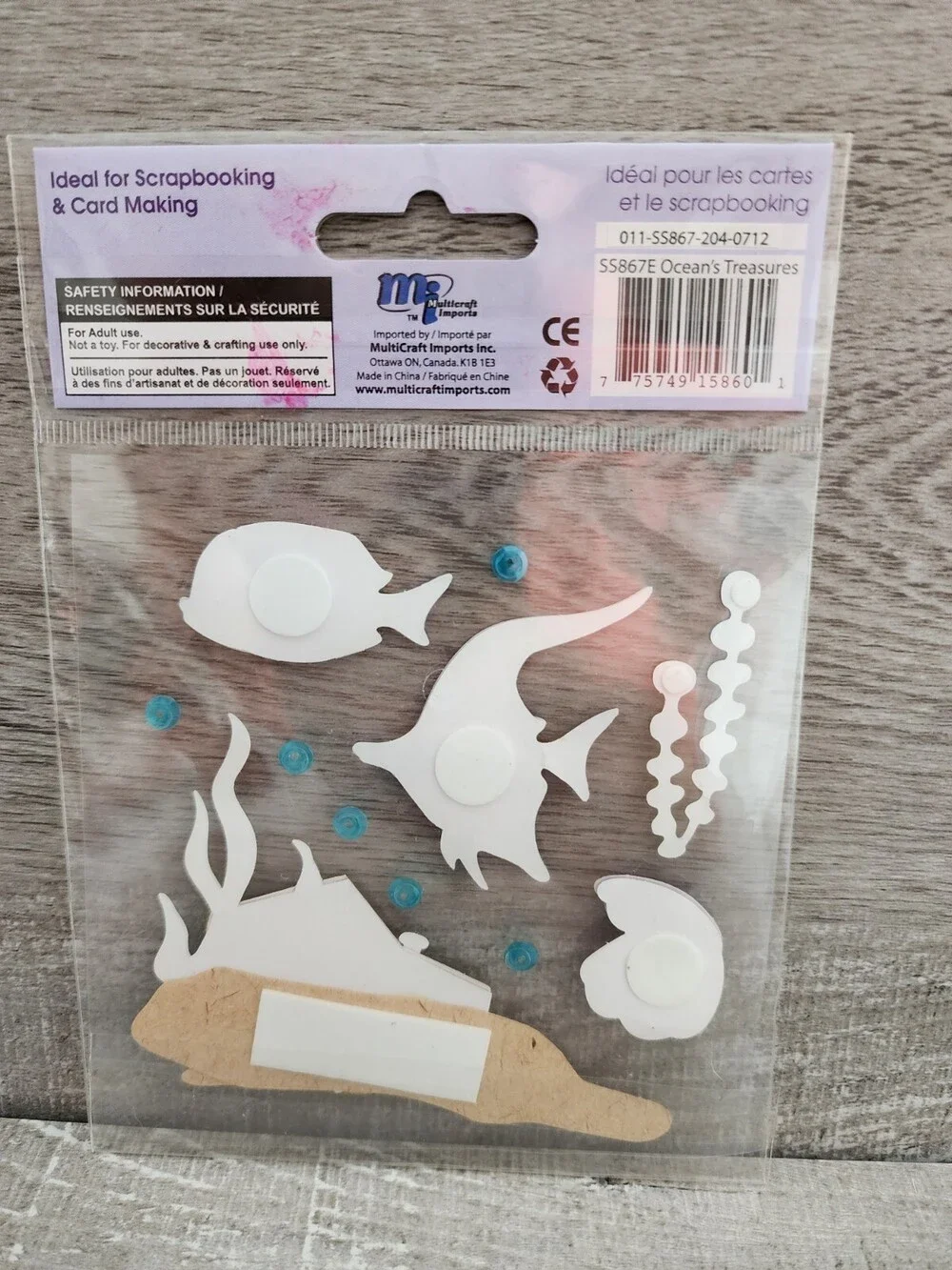 Scrapbook Stickers 3D Forever in Time Scrapbook Collection - Fish Sea Ocean #36